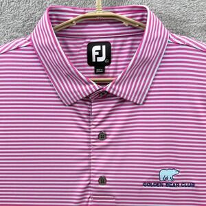 Footjoy Polo Shirt Mens XXL Golden Bear Club Golf Pink White FJ Performance